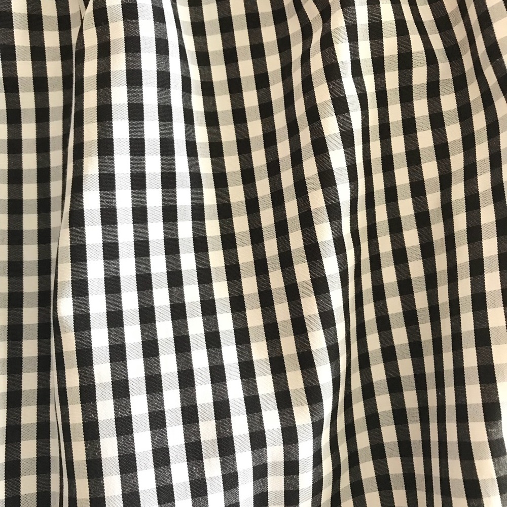 NWT off the shoulder Black and White Gingham Shirt - Picture 4 of 5